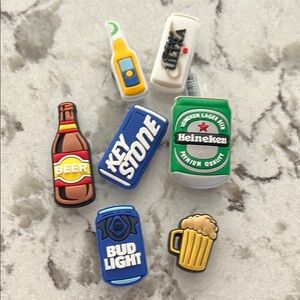 Beer-Themed Shoe Charms Set (7 Charms)